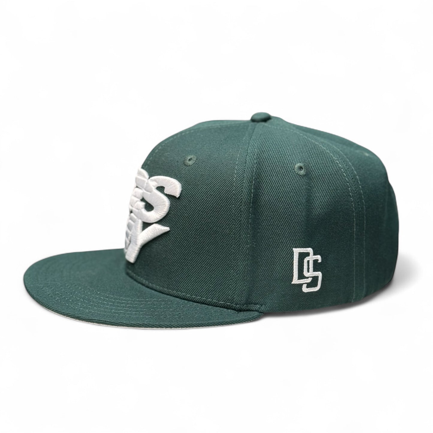 Green Stacked Logo SnapBack (Flat Brim)