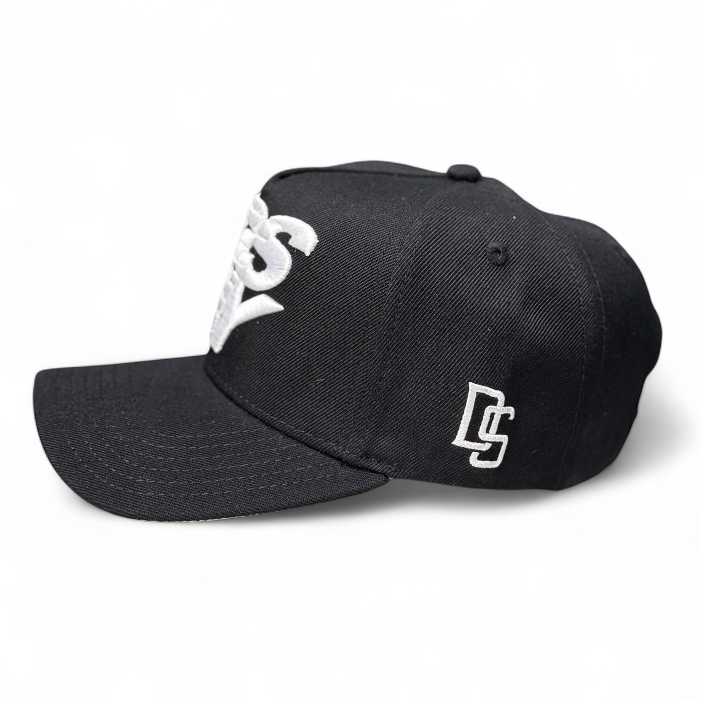 Black Stacked Logo Snapback (A-Frame)