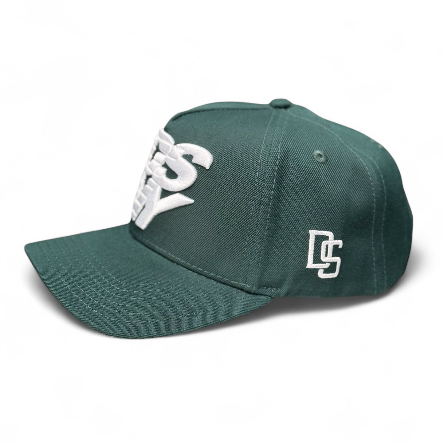Green Stacked Logo Snapback (A-Frame)