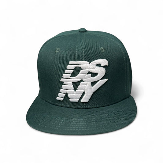 Green Stacked Logo SnapBack (Flat Brim)