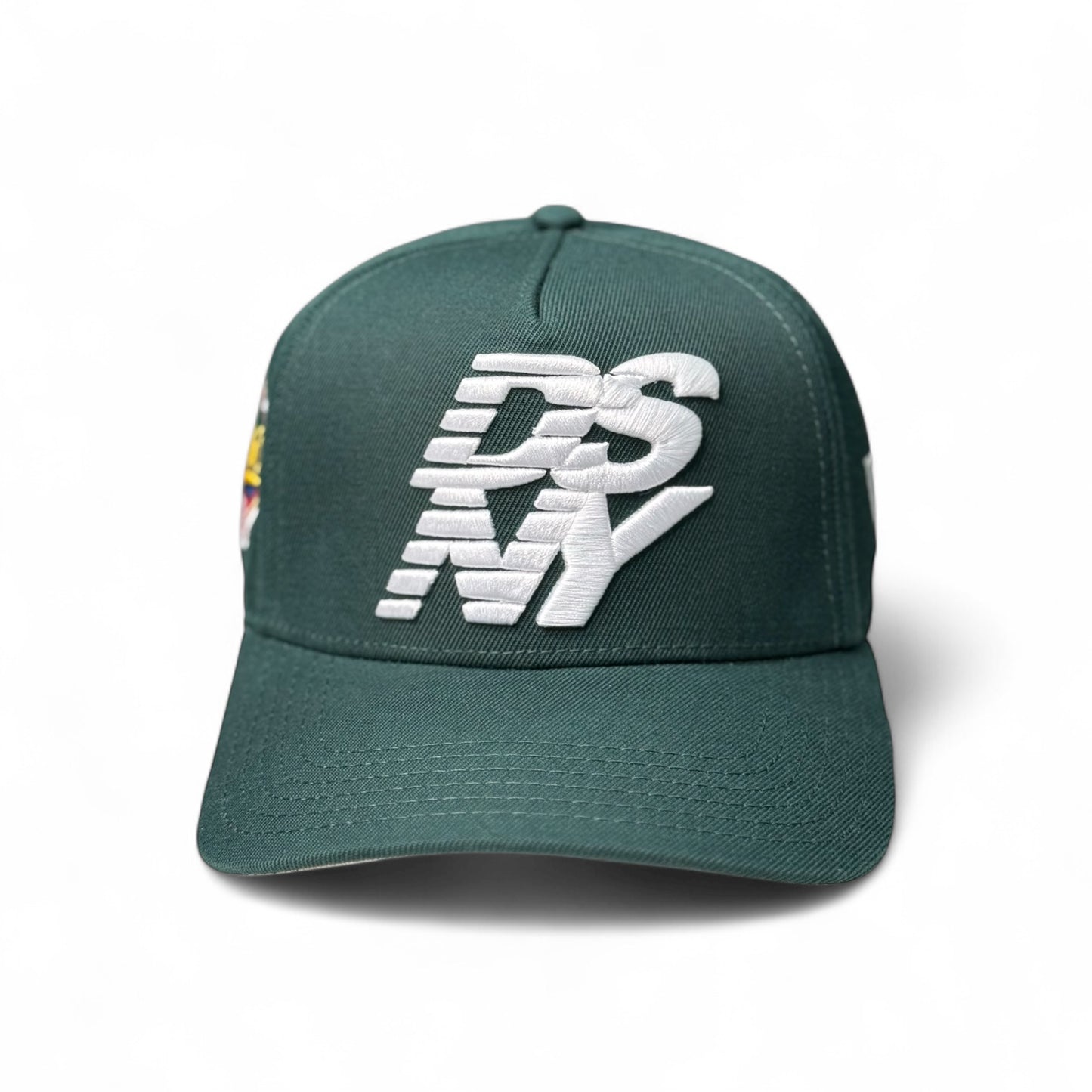 Green Stacked Logo Snapback (A-Frame)