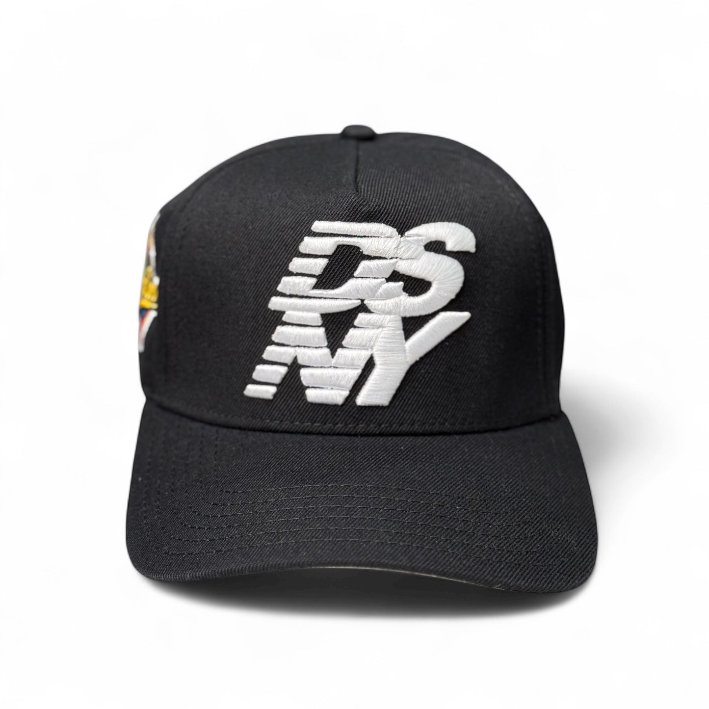 Black Stacked Logo Snapback (A-Frame)