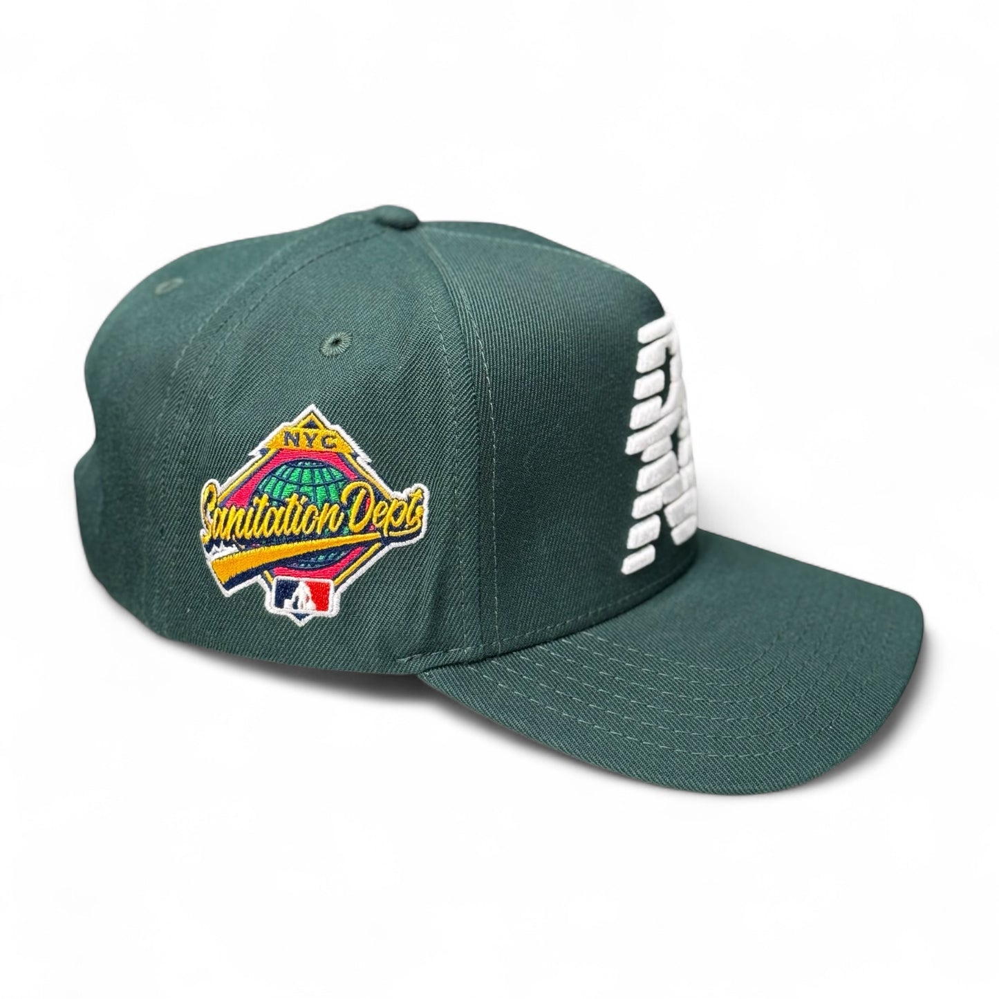 Green Stacked Logo Snapback (A-Frame)
