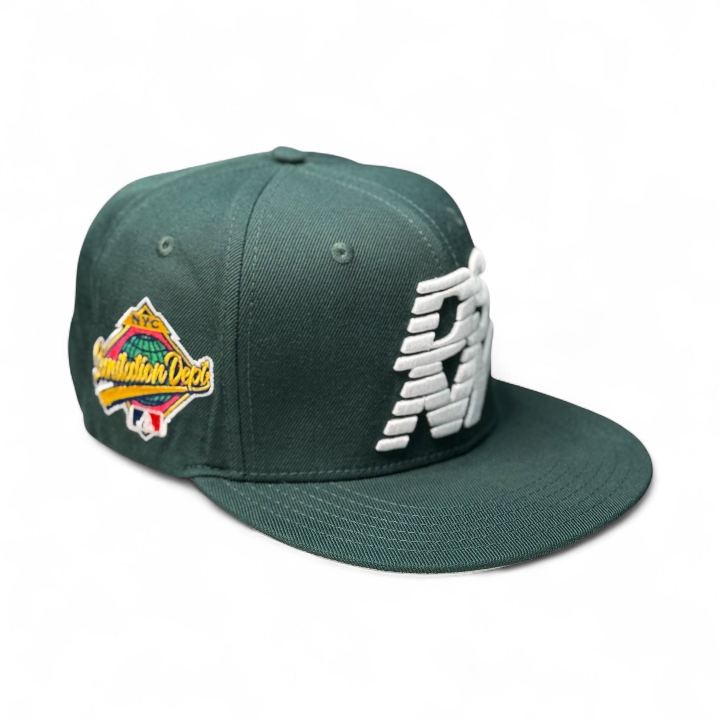 Green Stacked Logo SnapBack (Flat Brim)